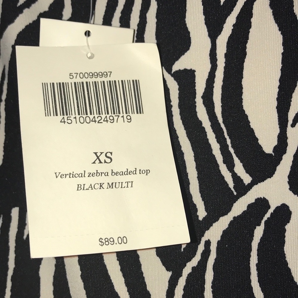 Boston Proper Zebra Beaded Top - Picture 7 of 8